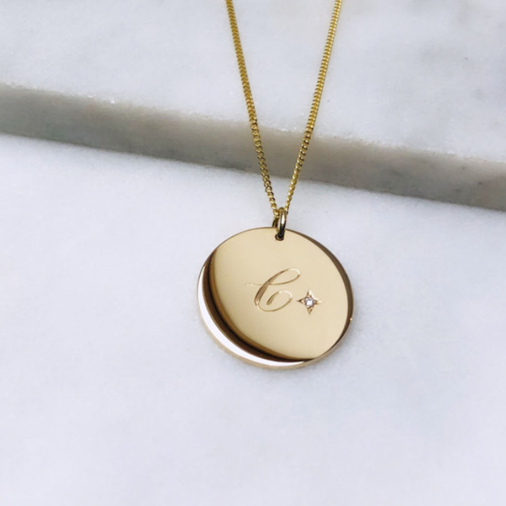 9ct Gold Initial with Diamond Necklace - Main Image
