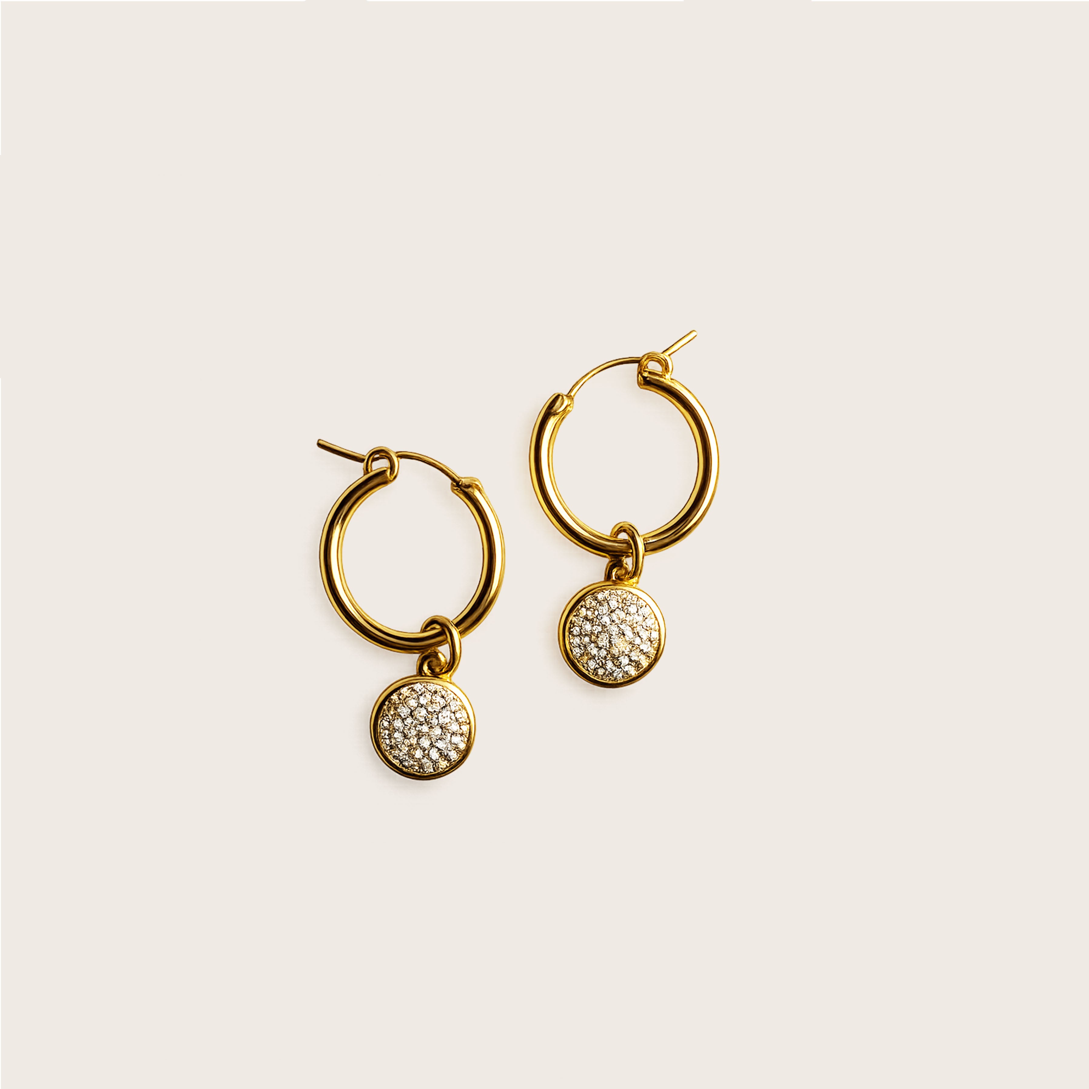 Sparkly disc Hoop Earrings - Harry Rocks London