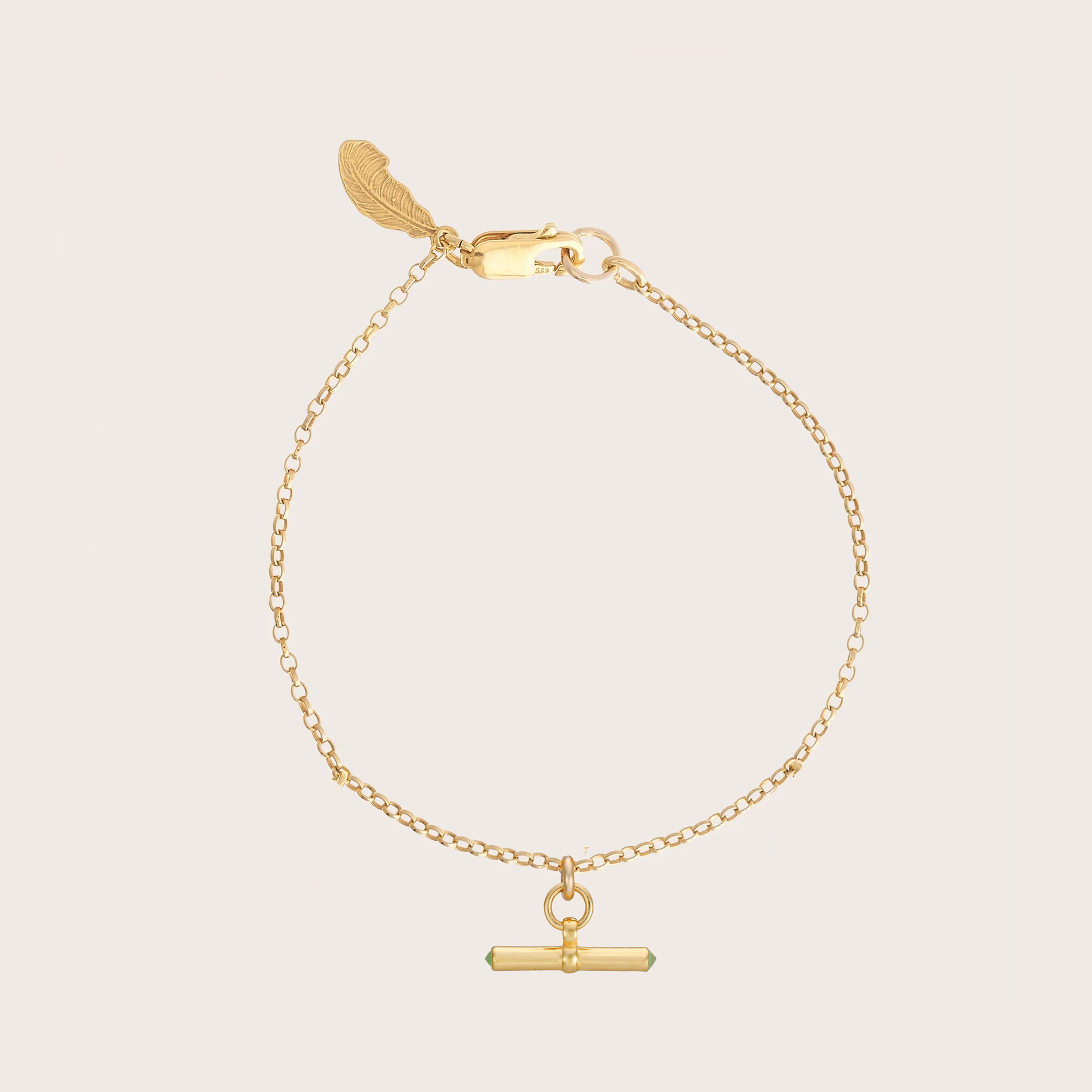 T bar Bracelet with stone