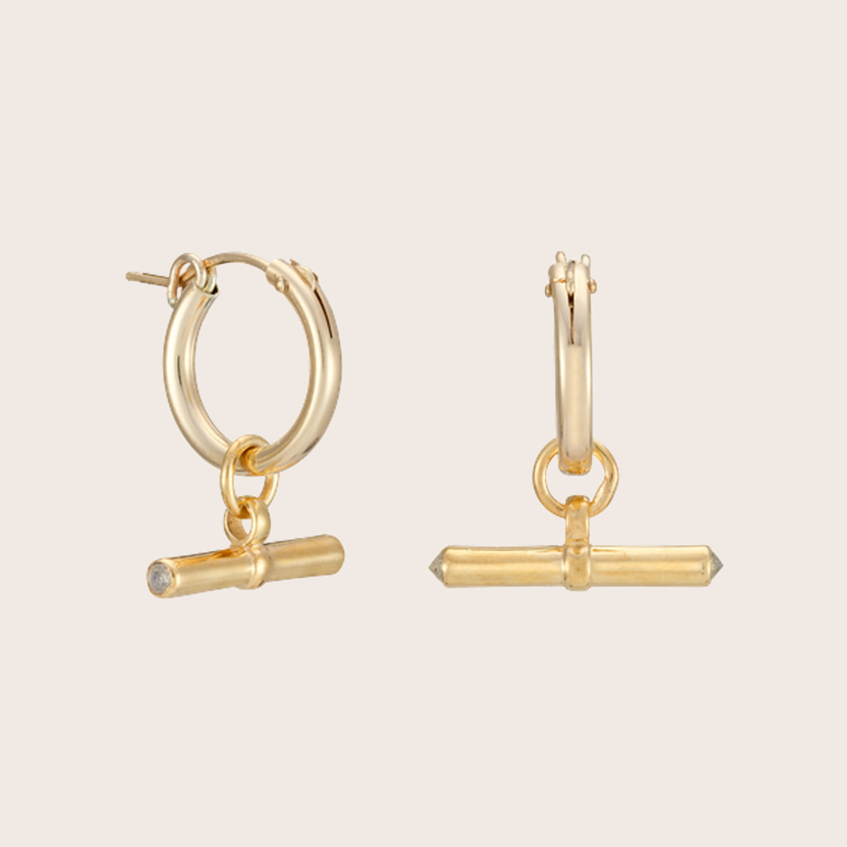 T-bar with stones Earrings