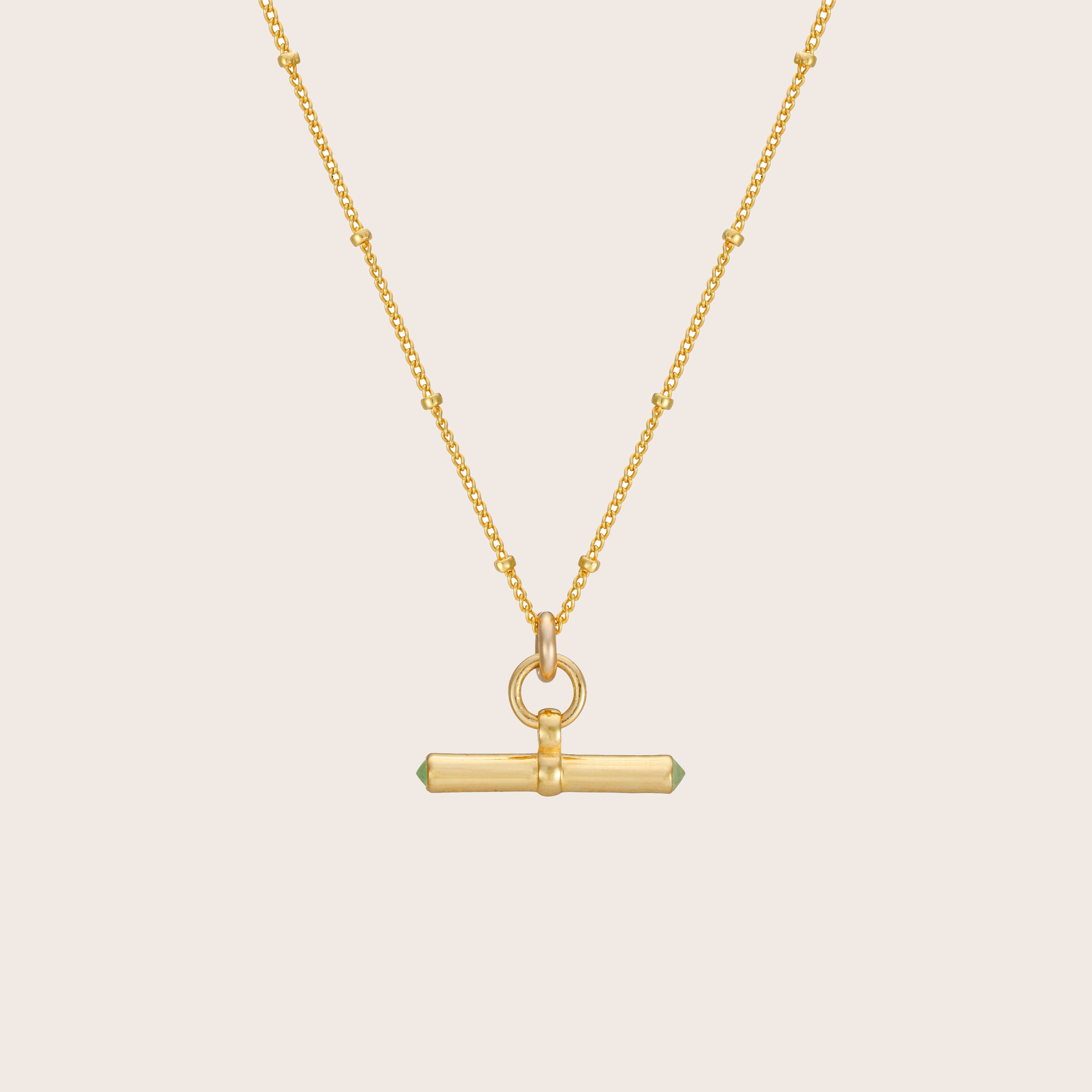 T bar Necklace with stones