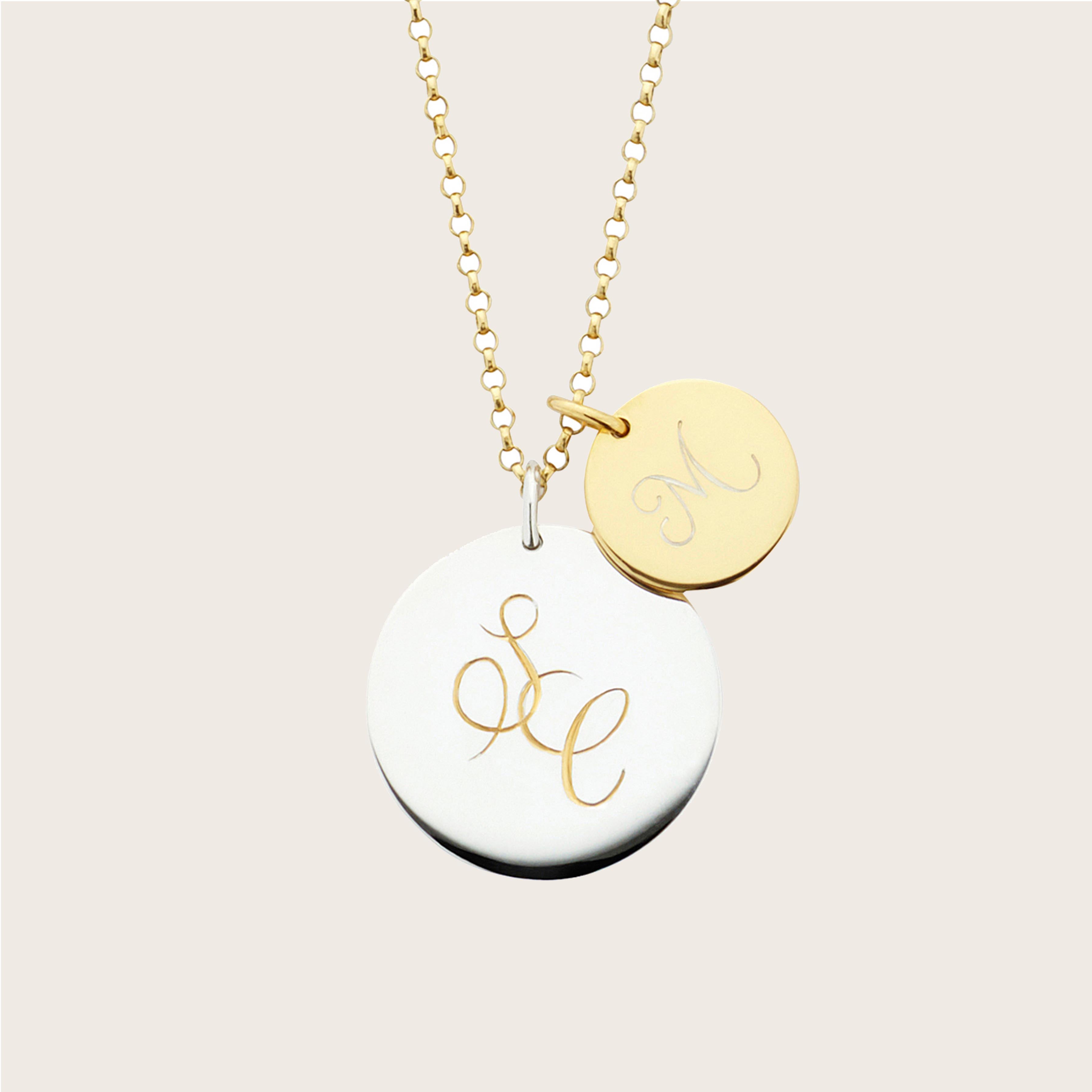 Entwined Initials Disc Necklace - harryrockslondon