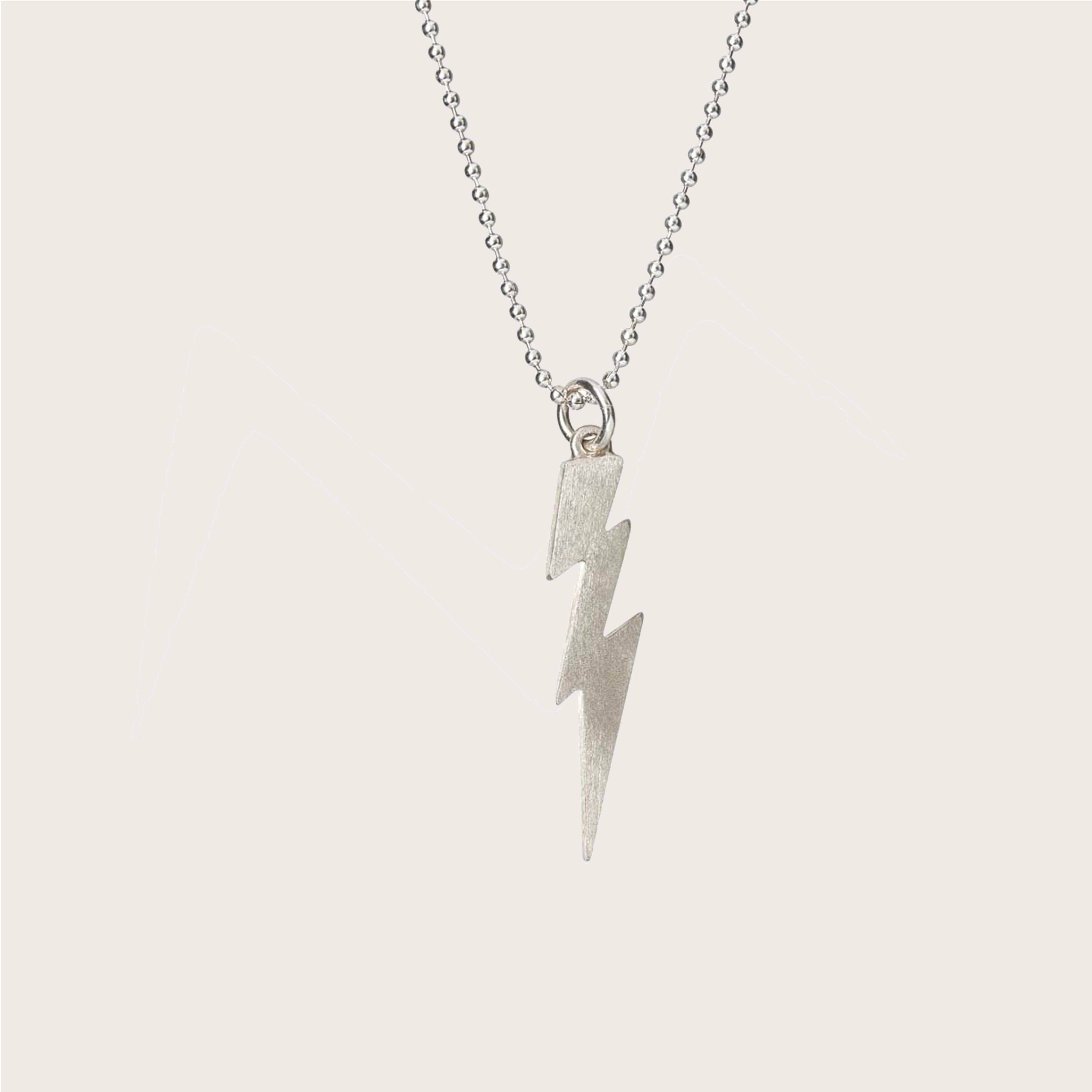 Silver Lightening Bolt Necklace - harryrockslondon