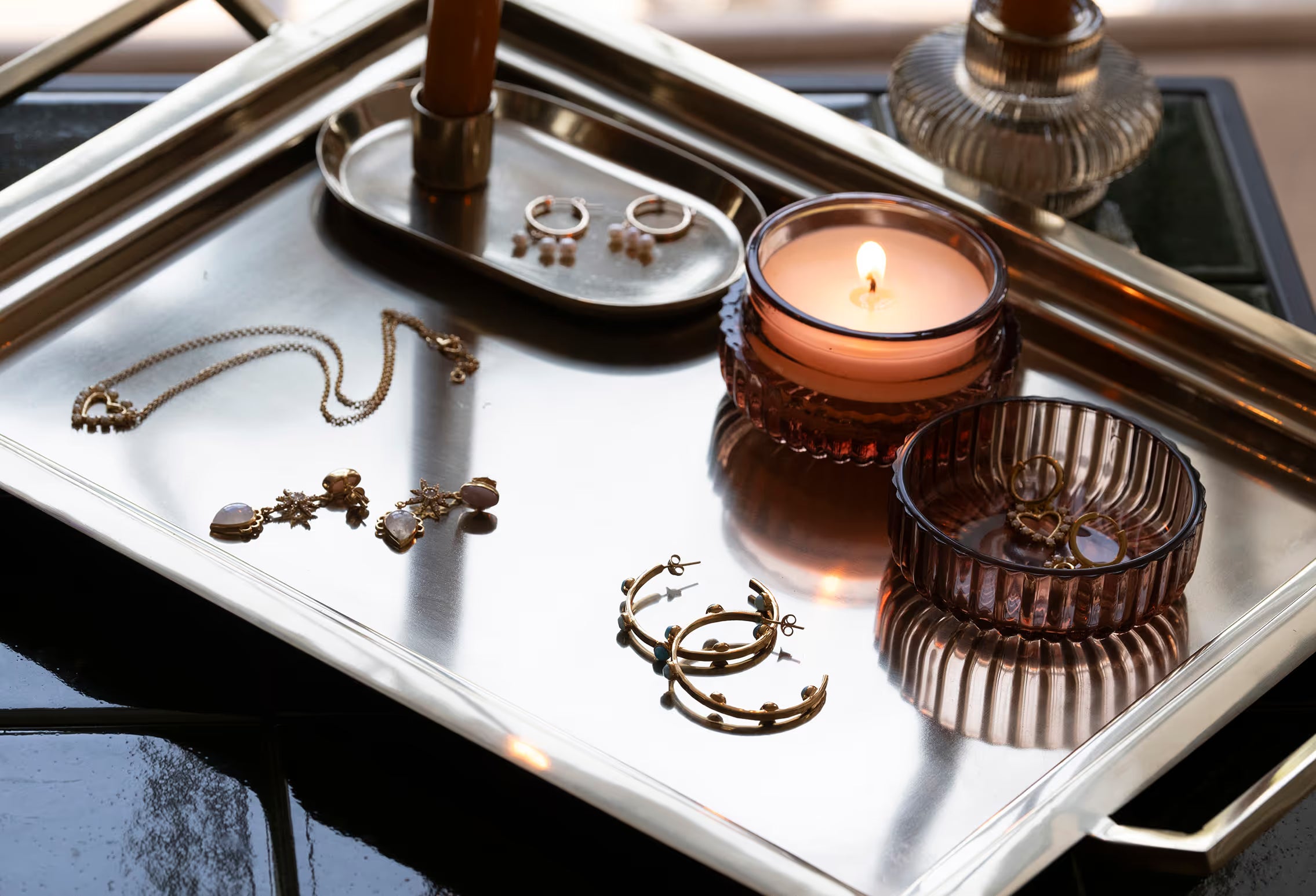 A jewellery box filled with Harry Rocks jewellery